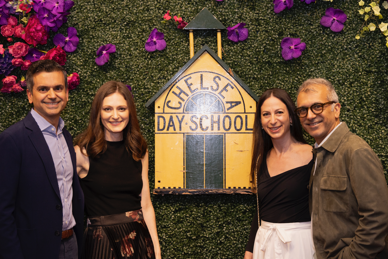 parents pose at an event