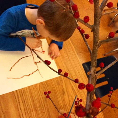 child drawing still life